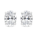 14K White Gold 1.00 Cttw Lab Grown Oval Solitaire Diamond Stud Earrings (F-G Color, VS2-SI1 Clarity)-5