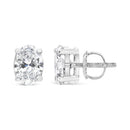 14K White Gold 1.00 Cttw Lab Grown Oval Solitaire Diamond Stud Earrings (F-G Color, VS2-SI1 Clarity)-6