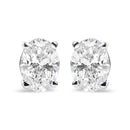 14K White Gold 3/4 Cttw Oval Shape Lab Grown Diamond Solitaire Stud Earrings (F-G Color, VS1-VS2 Clarity)-4