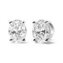 14K White Gold 3/4 Cttw Oval Shape Lab Grown Diamond Solitaire Stud Earrings (F-G Color, VS1-VS2 Clarity)-5