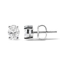 14K White Gold 3/4 Cttw Oval Shape Lab Grown Diamond Solitaire Stud Earrings (F-G Color, VS1-VS2 Clarity)-6