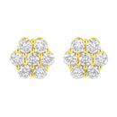 14K Yellow Gold 1.0 Cttw Diamond Flower Earring (J-K Color, I1-I2 Clarity)-5