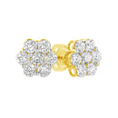 14K Yellow Gold 1.0 Cttw Diamond Flower Earring (J-K Color, I1-I2 Clarity)-8