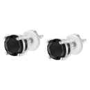 14K White Gold 2.00 Cttw Round Brilliant-Cut Black Diamond Classic 4-Prong Stud Earrings with Screw Backs (Fancy Color-Enhanced, I2-I3 Clarity)-8