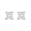 14K White Gold 1.0 Cttw Princess Cut Lab Grown Diamond Solitaire Stud Earrings (F-G Color, VS2-SI1 Clarity)-4