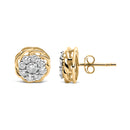 10K Yellow Gold Plated .925 Sterling Silver 1/2 Cttw Diamond Cluster Stud Earrings (J-K Color, I2-I3 Clarity)-6