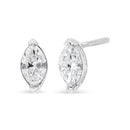 14K White Gold 4/5 Cttw Marquise Lab Grown Diamond Solitaire Stud Earrings-1
