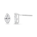 14K White Gold 4/5 Cttw Marquise Lab Grown Diamond Solitaire Stud Earrings-3
