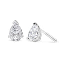 14K White Gold 1/2 Cttw Pear Shape Solitaire Lab Grown Diamond Stud Earrings (F-G Color, VS2-SI1 Clarity)-12