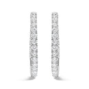 14K White Gold 5.00 Cttw Lab Grown Diamond Inside Out Hoop Earrings (F-G Color, VS1-VS2 Clarity)-4