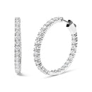 14K White Gold 5.00 Cttw Lab Grown Diamond Inside Out Hoop Earrings (F-G Color, VS1-VS2 Clarity)-5