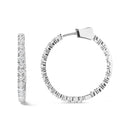 14K White Gold 5.00 Cttw Lab Grown Diamond Inside Out Hoop Earrings (F-G Color, VS1-VS2 Clarity)-6