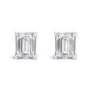 14K White Gold 1.0 Cttw Emerald Cut Lab-Grown Diamond Solitaire Stud Earrings (F-G Color, VS1-VS2 Clarity)-2