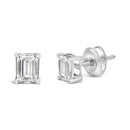 14K White Gold 1.0 Cttw Emerald Cut Lab-Grown Diamond Solitaire Stud Earrings (F-G Color, VS1-VS2 Clarity)-1