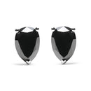 14K White Gold 2.00 Cttw Pear Cut Black Diamond Stud Earrings-4