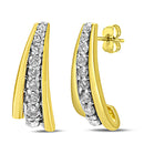 10K Yellow Gold Plated .925 Sterling Silver 0.50 Cttw Round Diamond Graduated Huggie Earrings (I-J Color, I2-I3 Clarity)-4