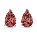 14K White Gold 1/2 Cttw Lab Grown Pink Pear Diamond 3 Prong Set Martini Solitaire Stud Earrings (Pink Color, VS2-SI1 Clarity)-6