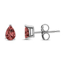 14K White Gold 1/2 Cttw Lab Grown Pink Pear Diamond 3 Prong Set Martini Solitaire Stud Earrings (Pink Color, VS2-SI1 Clarity)-7
