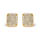 14K Yellow Gold 1/2 Cttw Diamond Square Shaped Composite Cluster Stud  Earrings (I-J Color, I1-I2 Clarity)-4
