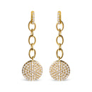 18K Yellow Gold Plated .925 Sterling Silver 1.0 Cttw Diamond Composite Cluster Dangle Chain Earrings (I-J Color, I1-I2 Clarity)-4