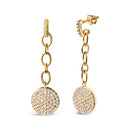 18K Yellow Gold Plated .925 Sterling Silver 1.0 Cttw Diamond Composite Cluster Dangle Chain Earrings (I-J Color, I1-I2 Clarity)-5