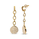 18K Yellow Gold Plated .925 Sterling Silver 1.0 Cttw Diamond Composite Cluster Dangle Chain Earrings (I-J Color, I1-I2 Clarity)-6