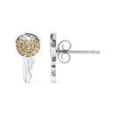 925 Sterling Silver 1/6ct TDW  Yellow Treated  Diamond Charm Earrings-3