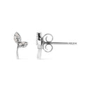 925 Sterling Silver 1/16ct TDW Diamond Leaf Earrings-3