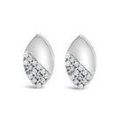 925 Sterling Silver 1/6 Cttw Diamond and Mirror Polish Pear Shape Stud Earrings (I-J Color, I2-I3 Clarity)-4