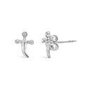 .925 Sterling Silver Diamond Accent Knife Earrings (H-I Color, I2-I3 Clarity)-2