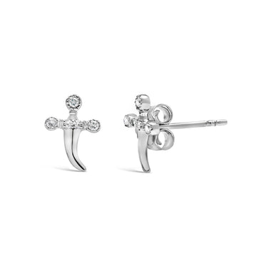 .925 Sterling Silver Diamond Accent Knife Earrings (H-I Color, I2-I3 Clarity) - 0