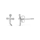 .925 Sterling Silver Diamond Accent Knife Earrings (H-I Color, I2-I3 Clarity)-3