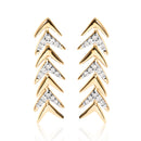 18K Yellow Gold Plated .925 Sterling Silver 1/5 Cttw Diamond Chevron Arrow Stud Earring (I-J Color, I2-I3 Clarity)-4