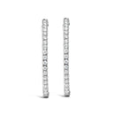 14K White Gold 1 3/4 Cttw Lab Grown Diamond Inside Out Hoop Earrings (G-H Color, VS2-SI1 Clarity)-6