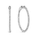 14K White Gold 1 1/2 Cttw Lab Grown Diamond Inside Out Hoop Earrings (G-H Color, VS2-SI1 Clarity)-5