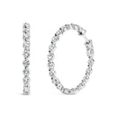 14K White Gold 5.00 Cttw Lab Grown Diamond Inside-Out Hoop Earring-1