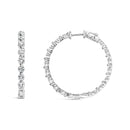 14K White Gold 5.00 Cttw Lab Grown Diamond Inside-Out Hoop Earring-3