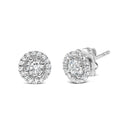 14K White Gold 3/4 Cttw Lab Grown Diamond Solitaire With Halo Stud Earrings (G-H Color, VS2-SI1 Clarity)-5