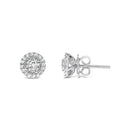 14K White Gold 3/4 Cttw Lab Grown Diamond Solitaire With Halo Stud Earrings (G-H Color, VS2-SI1 Clarity)-6