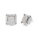 10K White Gold 1 1/10 Cttw Princess Diamond Composite and Halo Stud Earrings (I-J Color, I1-I2 Clarity)-5