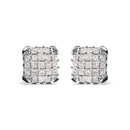 10K White Gold 3/4 Cttw Princess Diamond Composite Open Frame Stud Earrings (I-J Color, I1-I2 Clarity)-4