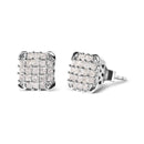 10K White Gold 3/4 Cttw Princess Diamond Composite Open Frame Stud Earrings (I-J Color, I1-I2 Clarity)-5
