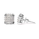 10K White Gold 3/4 Cttw Princess Diamond Composite Open Frame Stud Earrings (I-J Color, I1-I2 Clarity)-6