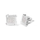 10K White Gold 1/2 Cttw Composite  Princess Diamond Square and Swirl Stud Earrings (I-J Color, I1-I2 Clarity)-5