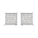 10K White Gold 3/4 Cttw Princess Diamond Composite Stud Earrings (I-J Color, I1-I2 Clarity)-4