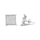 10K White Gold 3/4 Cttw Princess Diamond Composite Stud Earrings (I-J Color, I1-I2 Clarity)-6