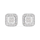 10K White Gold 5/8 Cttw Diamond Square Shaped Composite Stud Earrings (I-J Color, I1-I2 Clarity)-1