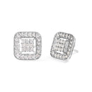 10K White Gold 5/8 Cttw Diamond Square Shaped Composite Stud Earrings (I-J Color, I1-I2 Clarity)-2