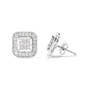 10K White Gold 5/8 Cttw Diamond Square Shaped Composite Stud Earrings (I-J Color, I1-I2 Clarity)-3