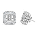 10K White Gold 1.00 Cttw Diamond Composite and Halo Stud Earrings (I-J Color, I1-I2 Clarity)-2